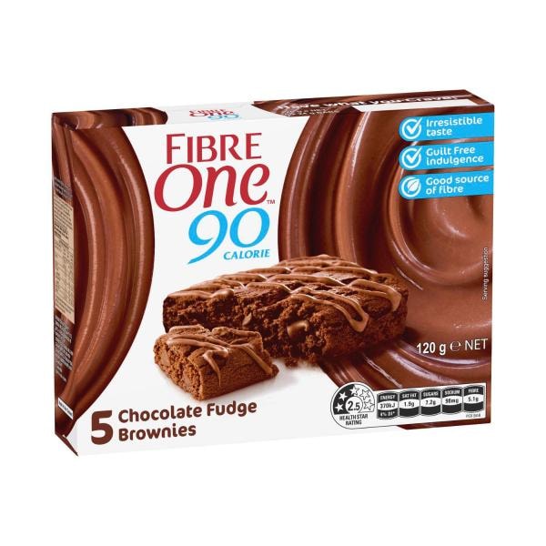 Fibre One Chocolate Fudge Brownies 5 pack | 120g