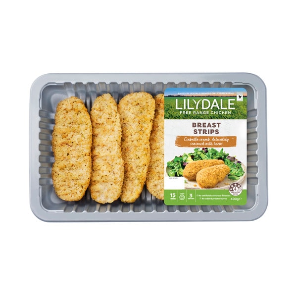 Lilydale Free Range Chicken Breast Strips Crumbed | 400g