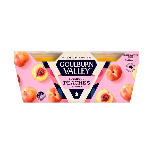 Goulburn Valley Fruit Peaches In Juice 2x170g | 2 pack
