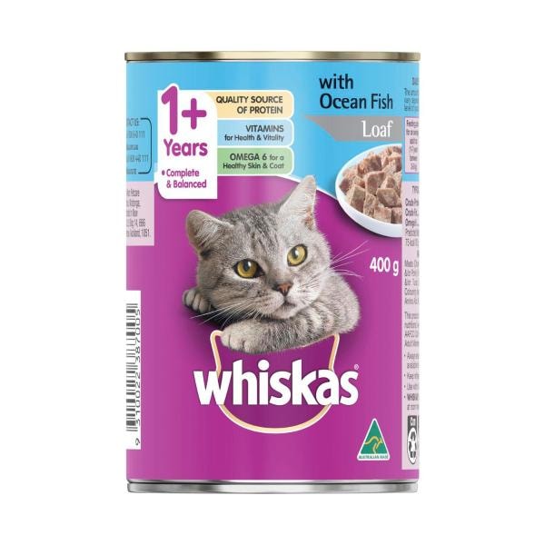 Whiskas 1+ Years Wet Cat Food Ocean Fish Loaf Can | 400g