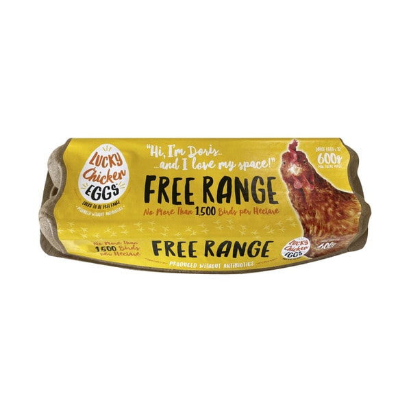 Lucky Chicken Free Range Eggs 12 pack | 600g