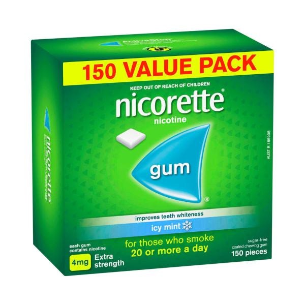 Nicorette Quit Smoking Extra Strength Nicotine Gum Icy Mint | 150 pack
