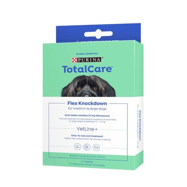 Purina Total Care Flea Knockdown For Medium & Large Dogs Treatment Tablets | 3 pack