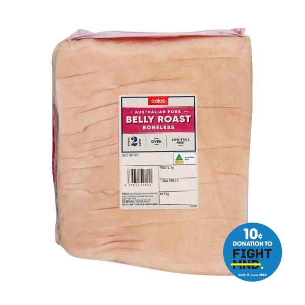 Coles Pork Belly Roast Boneless | approx. 1.3kg