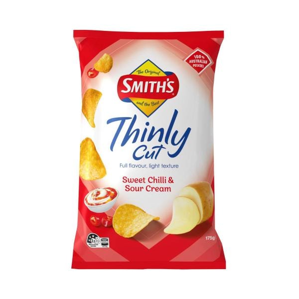 Smith's Sweet Chilli And Sour Cream Thinly Cut Potato Chips | 175g