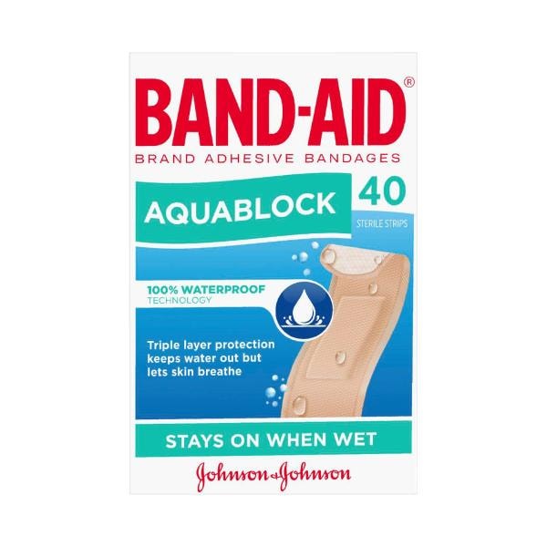 Band-Aid Waterproof Aquablock Sterile Strips | 40 pack