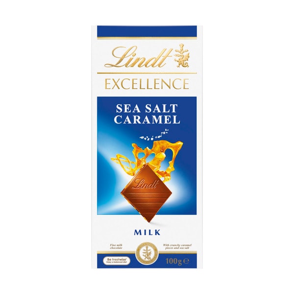 Lindt Excellence Milk Sea Salt Caramel Milk Chocolate Block | 100g