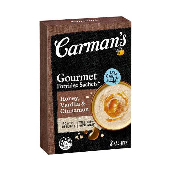 Carman's Gourmet Porridge Sachet with Honey Vanilla & Cinnamon | 320g