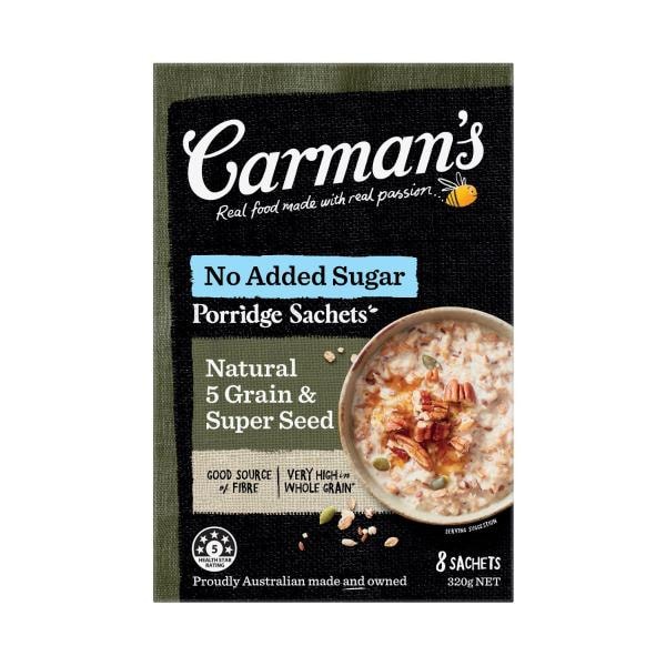 Carman's Natural 5 Grain & Super Seed Gourmet Porridge Sachets | 320g
