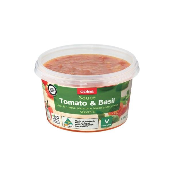 Coles Pasta Sauce Tomato And Basil | 425g