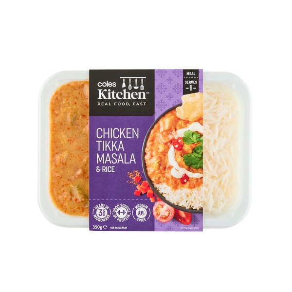 Coles Kitchen Chicken Tikka Masala With Rice | 350g
