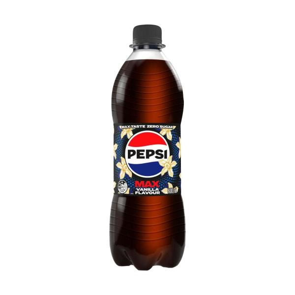 Pepsi Max No Sugar Vanilla Cola Soft Drink Bottle | 600mL