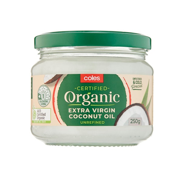 Coles Organic Unrefined Extra Virgin Coconut Oil | 250g