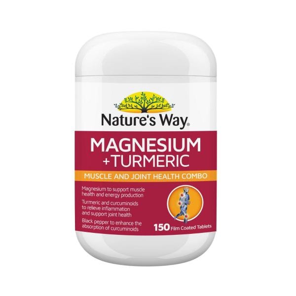 Nature's Way Magnesium + Turmeric Tablets | 150 pack