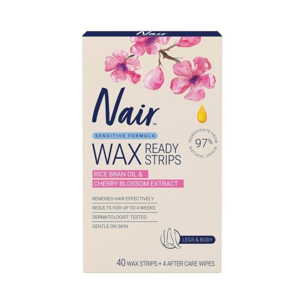 Nair Sensitive Wax Strips Large | 40 pack