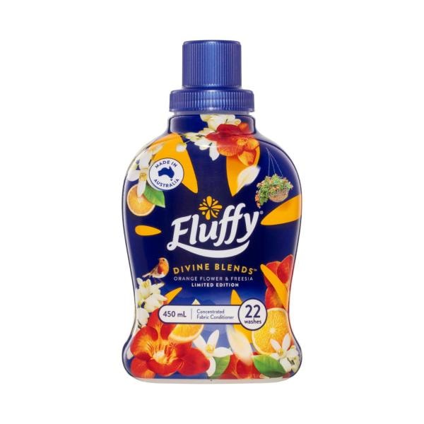 Fluffy Concentrate Liquid Fabric Softener Conditioner Divine Blends Orange Flower & Freesia | 450mL