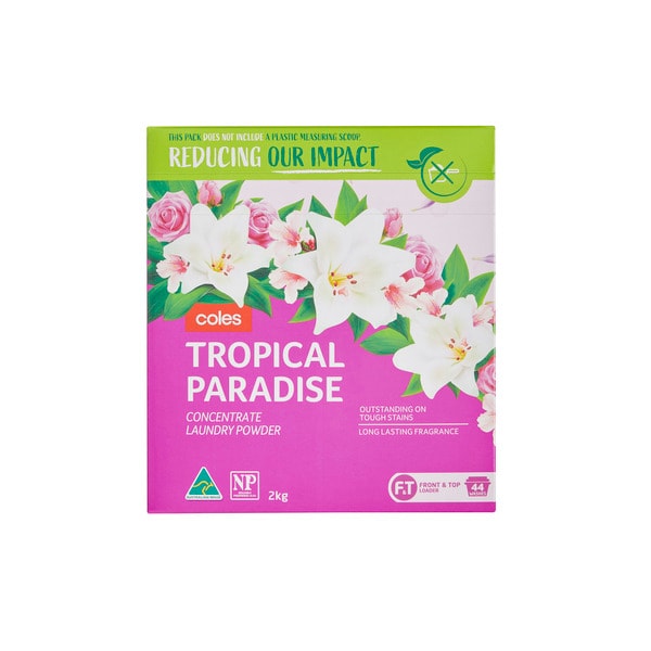 Coles Laundry Powder Tropical Paradise Top & Front | 2kg