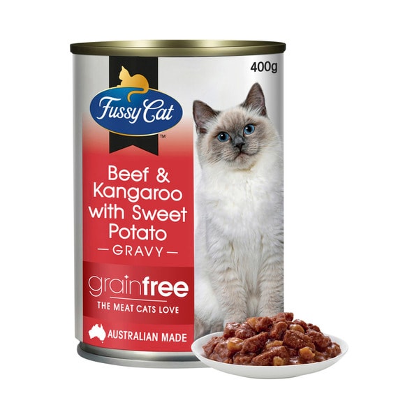Fussy Cat Grain Free Adult Wet Cat food Beef & Kangaroo With Sweet Potato | 400g