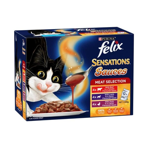 Felix Sensations Sauce Meat Selection Cat Food 85g | 12 pack