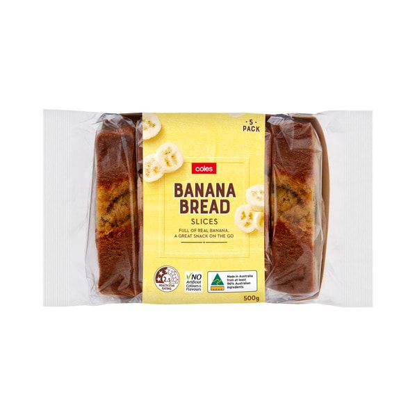 Coles Banana Bread Slices 5 Pack | 500g