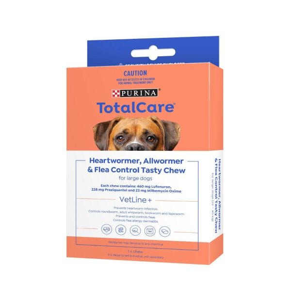 Purina Total Care Heartwormer, All Wormer & Flea Control  for  Large Dogs | 1 pack