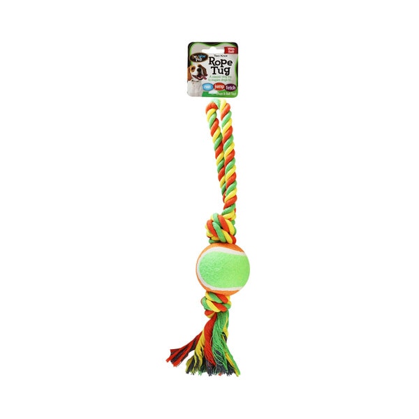 Bow Wow Knot Rope Tug With Tennis Ball Toy | 1 pack