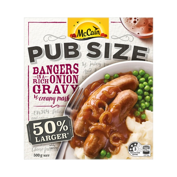 McCain Pub Size Bangers & Mash | 500g