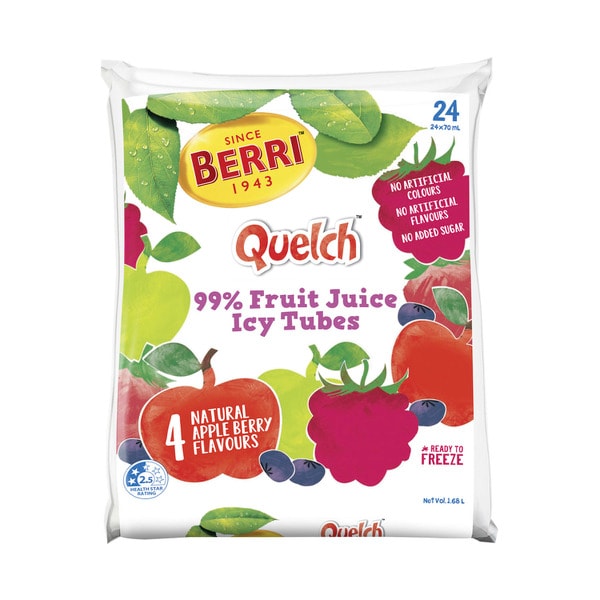 Berri Quelch Apple Berry Fruit Juice Icy Tubes 24 pack | 1.68L