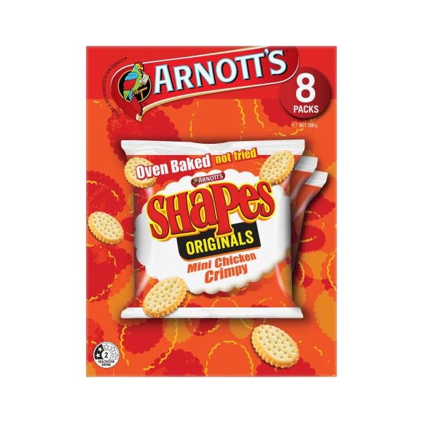 Arnott's Shapes Multipack Crimpy Chicken 8 Pack | 200g
