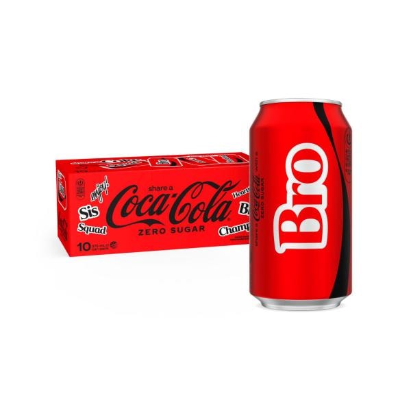 Coca-Cola Zero Sugar Soft Drink Multipack Cans 10x375mL | 10 pack