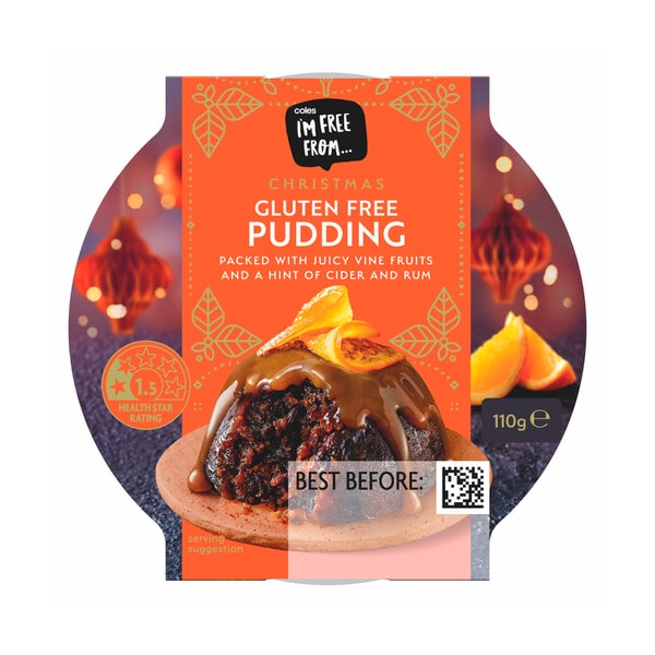 Coles I'M Free From Christmas Pudding Small | 110g