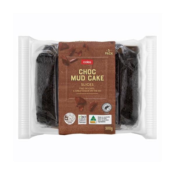 Coles Chocolate Mud Cake Slices 5 pack | 500g