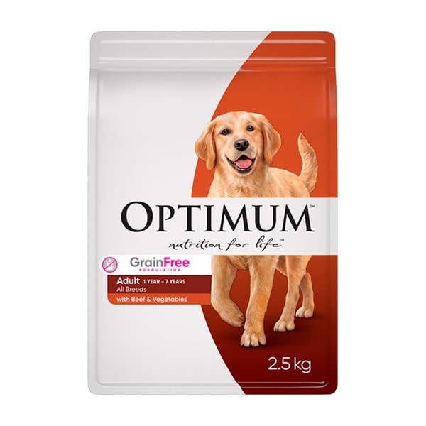 Optimum Grain Free With Beef & Vegetables Dry Dog Food | 2.5kg
