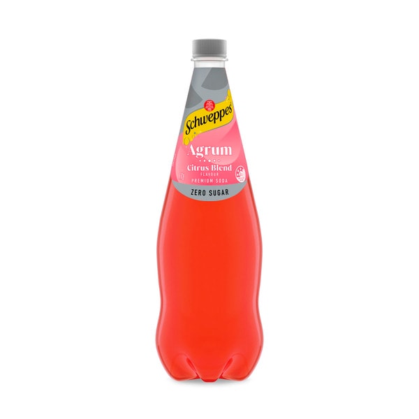 Schweppes Zero Sugar Agrum Citrus Blend Soft Drink Bottle | 1.1L