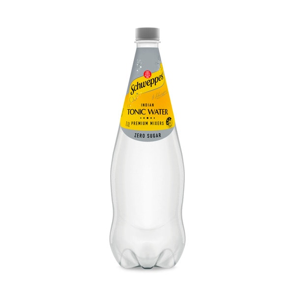 Schweppes Zero Sugar Classic Mixers Indian Tonic Water Bottle | 1.1L