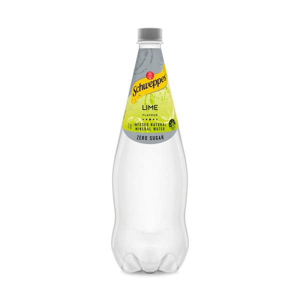 Schweppes Zero Sugar Lime Infused Mineral Water Bottle | 1.1L