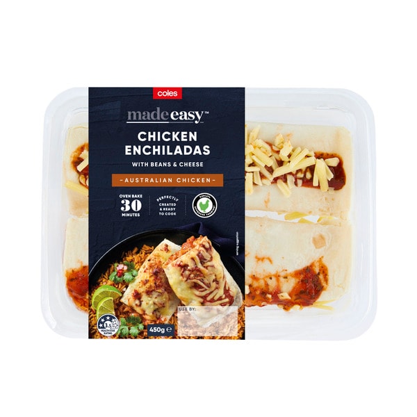 Coles Made Easy Chicken Enchiladas With Beans & Cheese | 450g