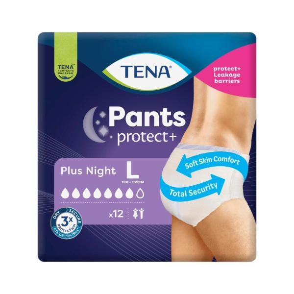 Tena Plus Night Pants Incontinence Size Large | 12 pack