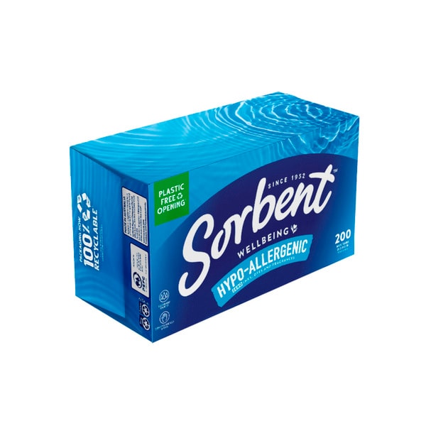 Sorbent Hypo Allergenic White Facial Tissues | 200 pack