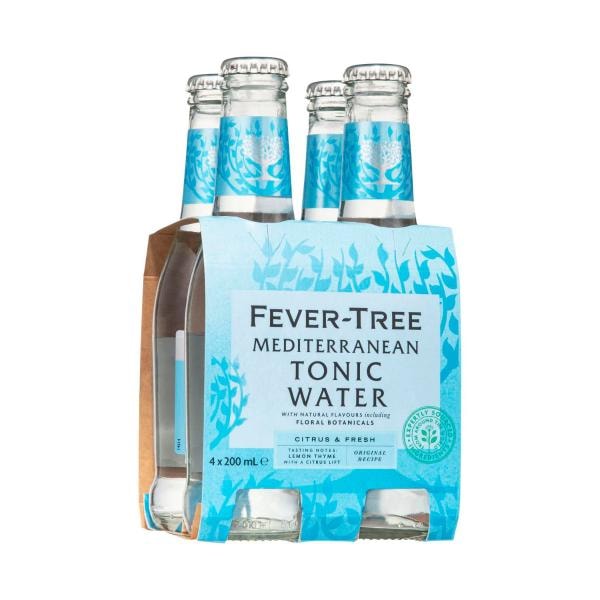Fever-Tree Premium Mixers Mediterranean Tonic Water 4x200mL | 4 pack