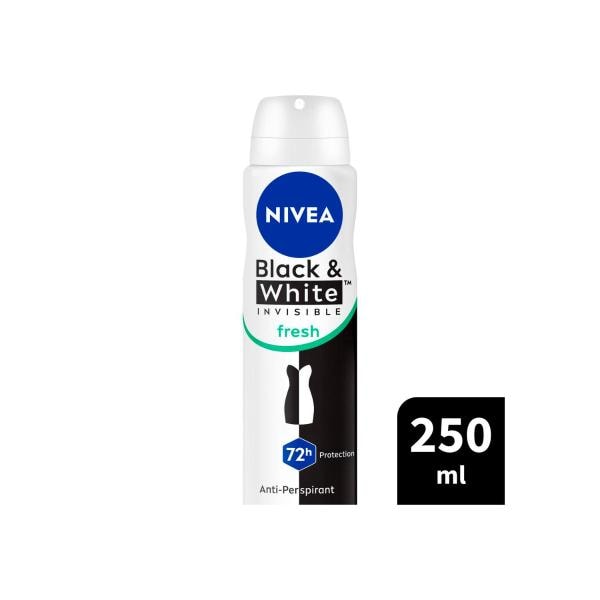 Nivea Black And White Invisible Fresh Aerosol Antiperspirant Deodorant | 250mL