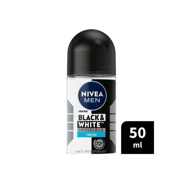 Nivea Men Invisible Black & White Fresh Roll On Antiperspirant Deodorant | 50mL