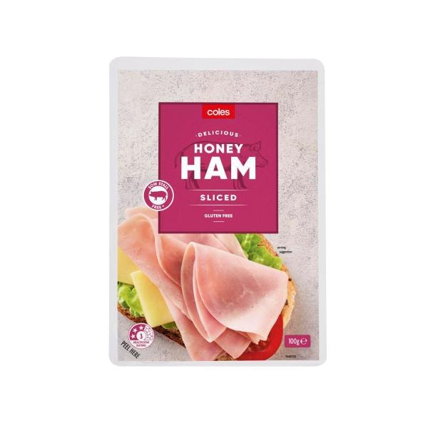 Coles Honey Sliced Ham Sow Stall Free | 100g