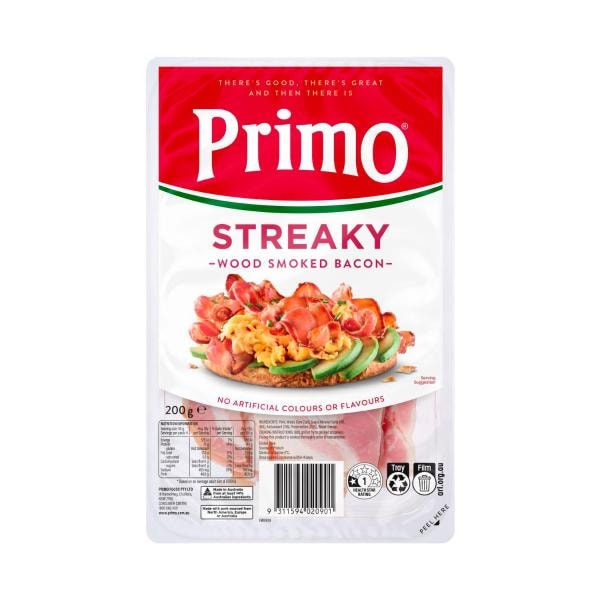 Primo Streaky Rindless Bacon | 200g