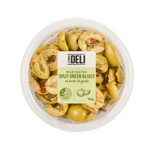 Coles Deli Express Split Green Olives | 110g