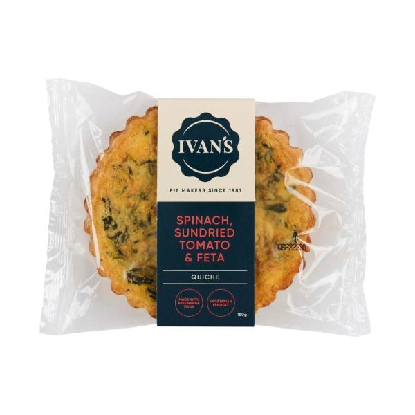 Deli Express Ivans Spinach Sundried Tomato & Feta Quiche | 180g