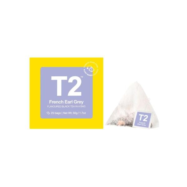 T2 French Earl Grey Flavoured Black Tea Bags 25 pack | 50g