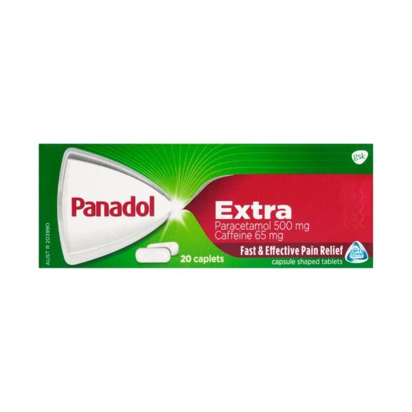 Panadol Extra for Pain Relief Paracetamol & Caffeine 500mg | 20 pack
