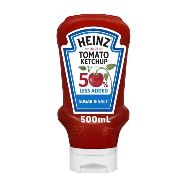 Heinz Ketchup Tomato Sauce 50% Less Added Sugar & Salt | 500mL
