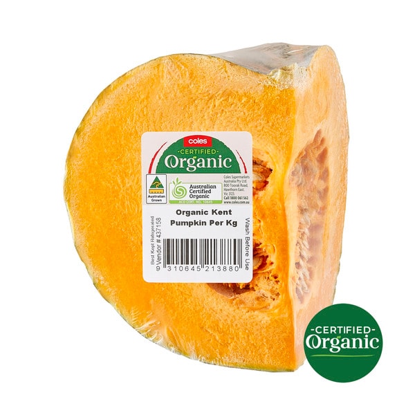 Coles Organic Kent Pumpkin | approx. 800g each